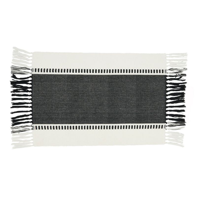 Saro Lifestyle Tassel Trimmed Stripe Placemat (Set of 4), 1 of 5
