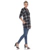 Women's Printed Plaid Roll Tab Tunic - White Mark - 3 of 4