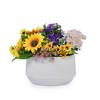 NAYSAYE Planter Set of 2 Ceramic Flowerpot Gloss White Sleek Modern Design for Indoor Outdoor Garden, Gloss White, 11.3"*11.3"*6.5" - 2 of 4