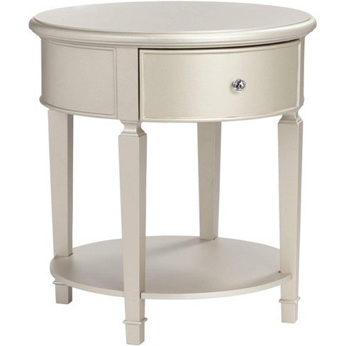 55 Downing Street Alina 1 Drawer Champagne Silver Round Side Table Target