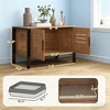 ORRD Cat Litter Box Enclosure Furniture with Tall Legs, Hidden Litter Box Cabinet with Scratching Mat & Vents, Modern Side Table - 2 of 4