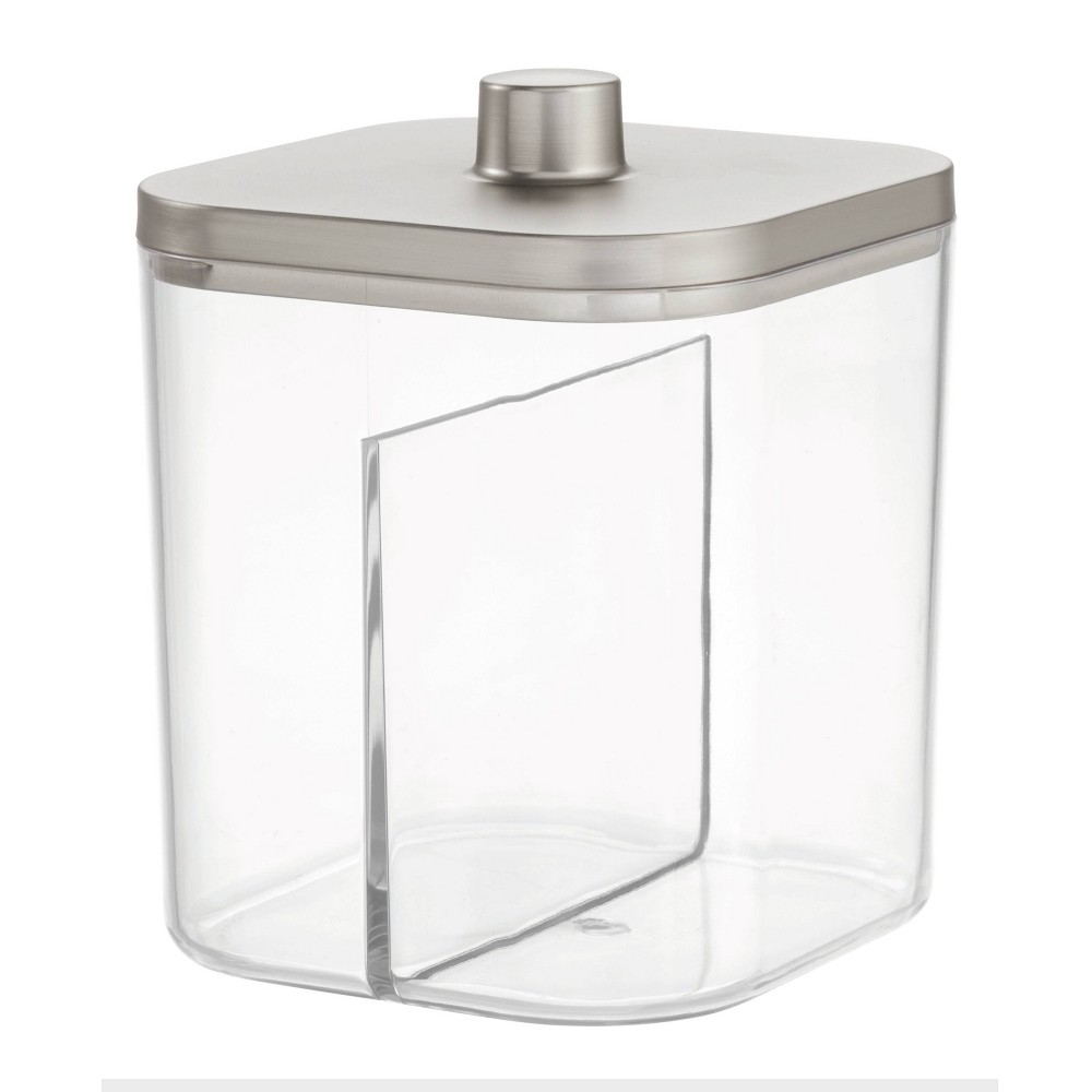 Photos - Other sanitary accessories iDESIGN Ilese Divided Canister Clear/Brushed Nickel