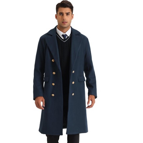 Lars Amadeus Men's Notch Lapel Double Breasted Slim Fit Winter Overcoats - image 1 of 4