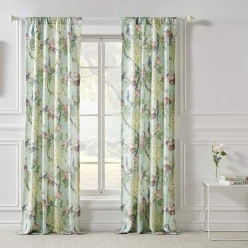 Pavona Enchanted Garden Curtain with Tie Backs 84" x 42" by Greenland Home Fashions
