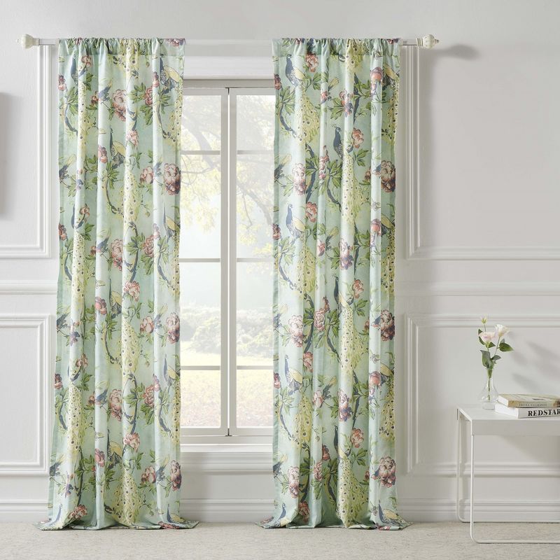 Pavona Enchanted Garden Curtain with Tie Backs 84" x 42" by Greenland Home Fashions, 1 of 5