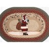 Earth Rugs Santa Oval Jute Tread – 20"x30" Rustic Hand-Stenciled Holiday Accent - 2 of 3