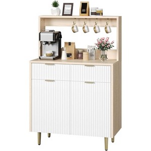 Jojoka 2-Door Sideboard Buffet Cabinet with 2 Drawers, Wood Storage Cabinet for Dining Room, Kitchen, and Living Room, Coffee Bar Console Table - 1 of 4