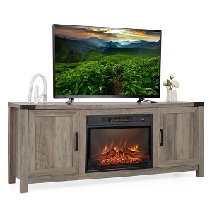 Costway 62'' Fireplace TV Stand Media Console Cabinet W/23'' Electric Fireplace for 70'' TV - 1 of 4
