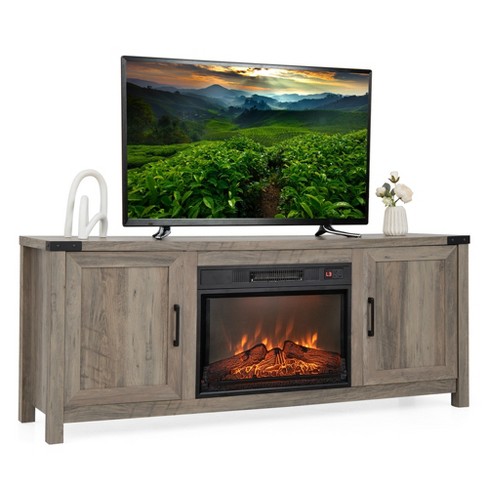 Costway 62 Fireplace Tv Stand Media Console Cabinet W 23 Electric Fireplace For 70 Tv Target