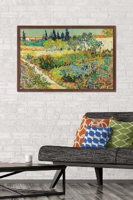 Vincent Van Gogh Garden at Arles Mahogany Framed Poster for Kids