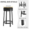 24" Swivel Bar Stool w/ Footrest, Modern Counter Height PU Leather Stool, Metal Frame Backless Round Stool for Kitchen Island - 4 of 4