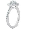 Pompeii3 3/4Ct Diamond Cushion Double Halo Engagement Ring 14k White Gold - 3 of 4