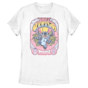 Womens Lilo & Stitch Ohana Groovy Stitch Poster T Shirt - 1 of 4