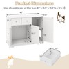 Costway Cat Litter Box Enclosure with 2 Drawers 3 Doors Anti-Toppling Devices Storage - 3 of 4