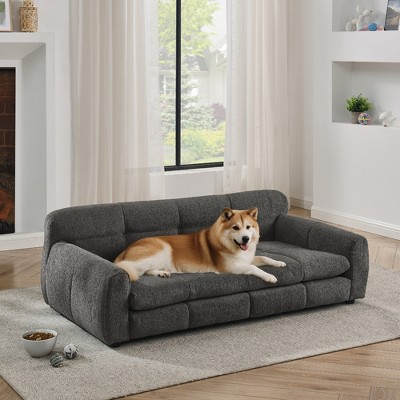Jump Into Fun Pet Sofa Beds, Soft And Comfortable Dog Couch Bed, Modern And Fashionable Linen Fabric Dog Sofa, For Big And Oversized Dogs