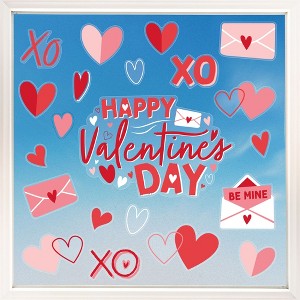 Big Dot of Happiness Happy Valentine’s Day Window Clings, Reusable Holiday Window Sticker Decor, Heart Decals, Static Clings for Kid-Friendly Party - 1 of 4