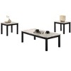 Majestic Beautiful White Faux Marble Top 1x Coffee Table and 2x End Tables 3pc Coffee Table Set Black Legs Living Room Furniture - 2 of 4