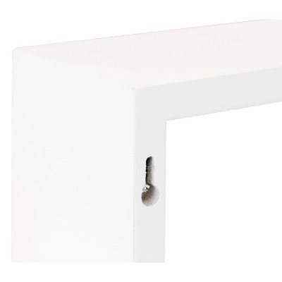 White Wood Floating Cube Wall Shelves Set of 3