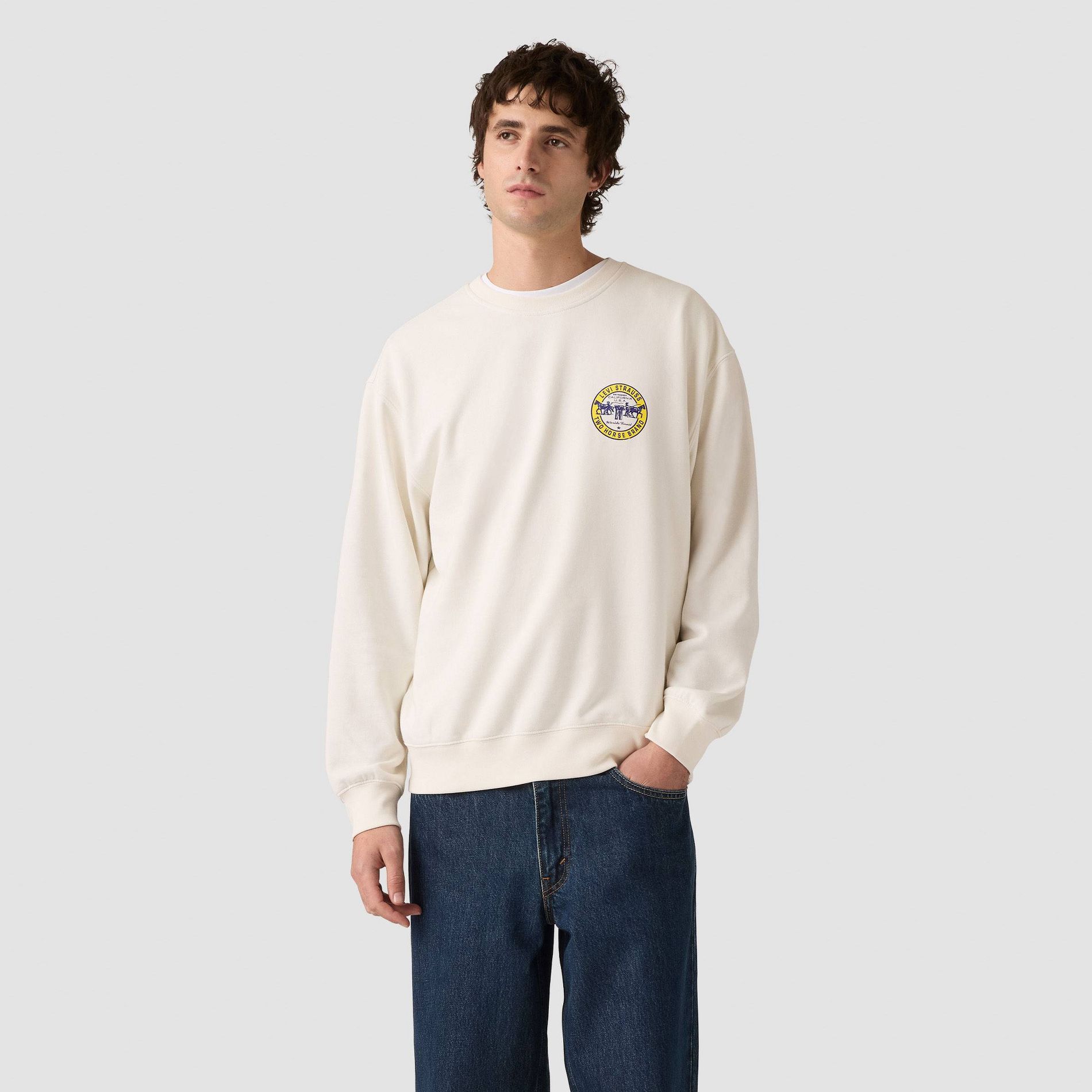 Levi's® Men's Relaxed Fit Crewneck Sweatshirt - Off-White
