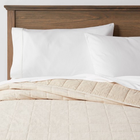 Full/queen Space Dyed Cotton Linen Quilt Khaki - Threshold™ : Target