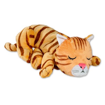 HuggieKitty Orange Plush Cat Toy with Soothing Sounds and Warmth