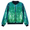 Lars Amadeus Men's Zip Up Party Disco Metallic Shiny Sequin Varsity Jackets - 2 of 4