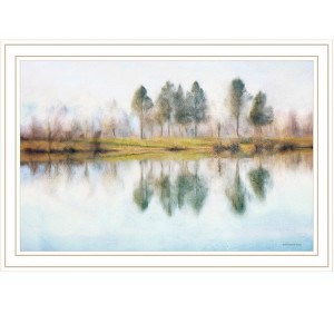 HomeRoots Lake Reflections White Framed Print Wall Art - 1 of 4