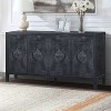 ORRD Antique Black Hollow 4-Door Cabinet, American Country Style – Perfect for Living Room, TV, or Kitchen - 2 of 4