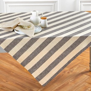 Solino Home Striped Linen Table Throw | Cabana Stripe - 1 of 4