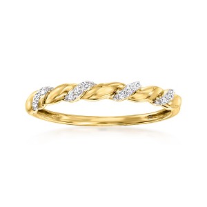 Pure Collection by Ross-Simons Diamond-Accented Twisted Ring in 14kt Yellow Gold - 1 of 4