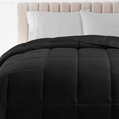 Twin Black Reversible Down Alternative Microfiber Comforter