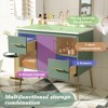 Mshliw 36'' Bathroom Vanity with Resin Sink Combo, Freestanding Modern Storage Cabinet with 2 Drawers and Open Shelves, Solid Wood Frame - 3 of 4