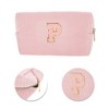Unique Bargains Corduroy Rectangular Letter Makeup Bag Pink 1 Pc - 4 of 4