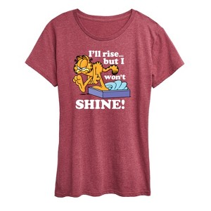 Women's - Garfield - I'll Rise But Won't Shine Short Sleeve Graphic T-Shirt - 1 of 4