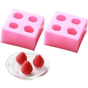 Aoibox 3D Strawberry Silicone Mold, Food Grade Safe Baking Molds for Desserts, Ice Cubes, Jello, Cake, Pastry, Fruit Shape,Microwave & Dishwasher Safe - 1 of 4