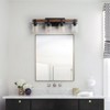 TOBILI 27" Rustic 4-Light Vanity Light, Industrial Bathroom Wall Sconce with Glass Shades, Modern Farmhouse Lighting Fixture (No Bulbs) - 2 of 4