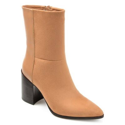 Journee Collection Women's Sharlie Inside Zip Stacked Heel Booties