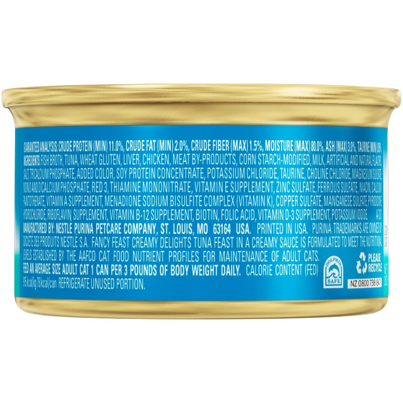 Purina Fancy Feast Creamy Delights In a Creamy Sauce with a Touch of Real Milk Gourmet Wet Cat Food Tuna Feast - 3oz, 4 of 5