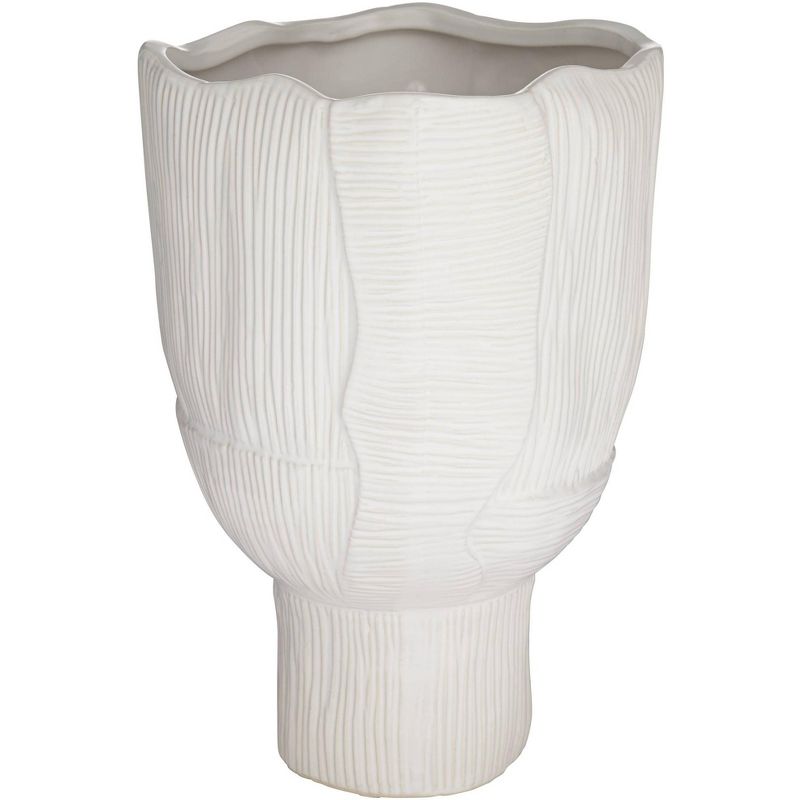 Studio 55D Hansville Matte White 13  1/2" High Decorative Vase, 1 of 9