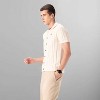 Members Only Men's Cable Knit Vintage Short Sleeve Polo Cardigan Sweater - 3 of 4