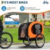 Dog Bike Trailer & Jogging Stroller – 2-in-1 Convertible Pet Bicycle Carrier for Medium & Large Dogs up to 88 lbs, 16" Air-Filled Tires, Black - 3 of 4
