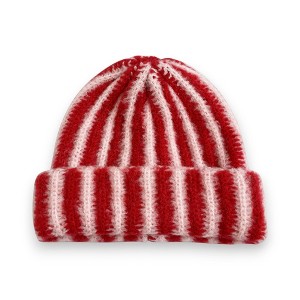 Anna-Kaci Knit Beanie with Colorblock Stripes and Folded Cuff Winter Hat - 1 of 2