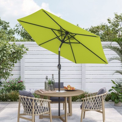 Sonkuki 7.5 ft Outdoor Patio Market Umbrella w/ Crank, Push Button Tilt,  UV-Resistant Canopy