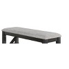 Vynxaria 48"W Transitional Cottage Dining Bench Wheat Charcoal Finish, Fabric Upholstered Cushion (76mm Thick), Solid Wood Legs - 2 of 4