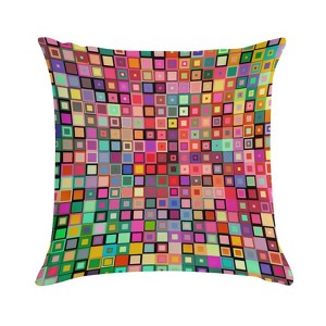 Modern Rainbow Colorful Pillow Covers 18x18 Decorative Throw Pillows Soft Square Cushion Covers for Couch Sofa Bedroom - 1 of 1