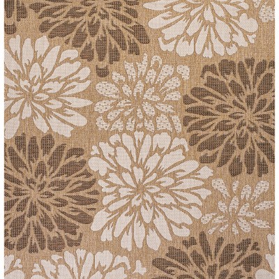 Modern Floral Geometric Gray 5' Square Synthetic Area Rug