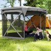 Outsunny 11 x 11ft Pop Up Gazebo Screen Tent with Removable Roof Cover, 4 Roll-up Wind Panels for Camping, Patio, Backyard, Lawn - 2 of 4