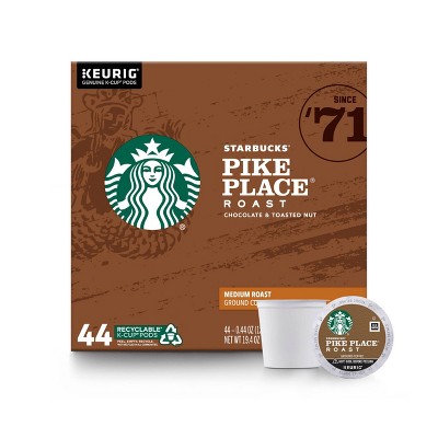 Starbucks Medium Roast K-Cup Coffee Pods — Pike Place Roast for Keurig Brewers — 1 box (44 pods)