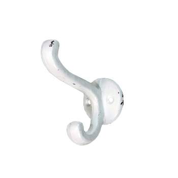 VIP Iron 4 in. White Double Wall Hook