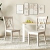 Tangkula Solid Wood Dining Chair Set of 4 Armless Kitchen Chairs w/ Rubber Wood Frame Cross Back - 4 of 4